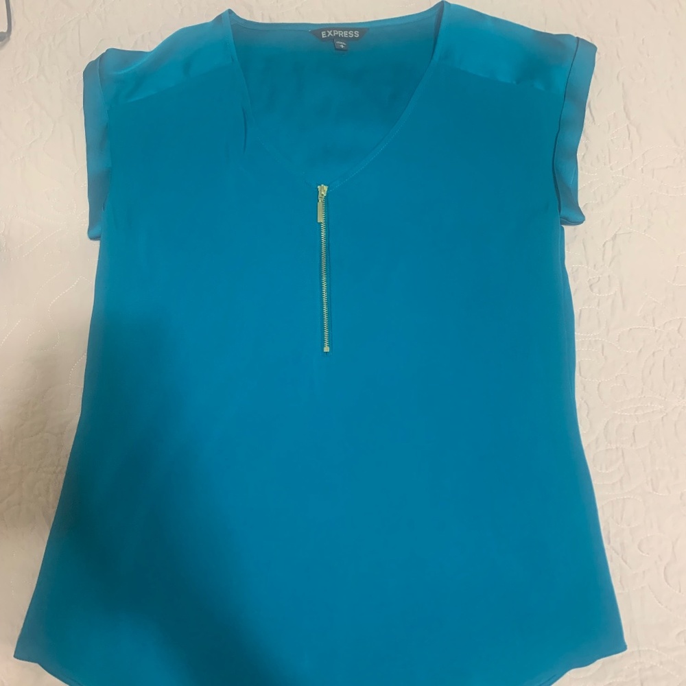 Express Women's V-Neck Silky Zip Front Gramercy